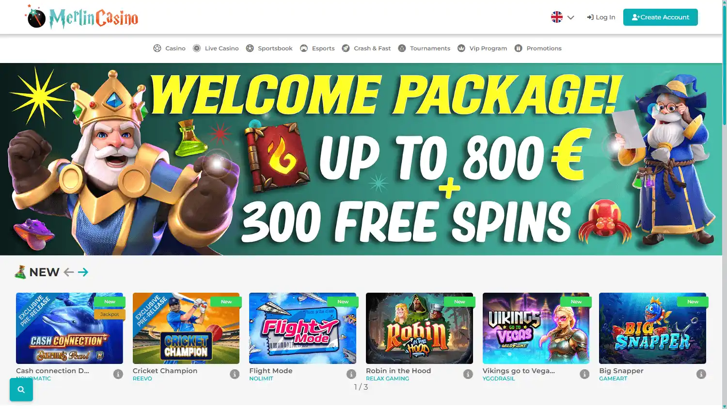 Merlin Casino screenshot 1