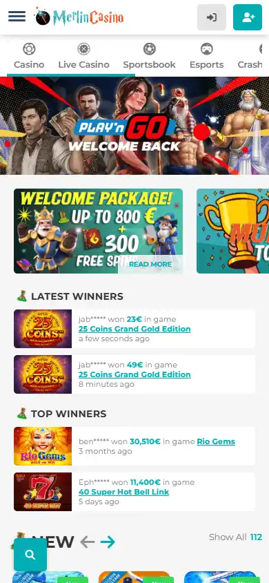 Merlin Casino screenshot 4