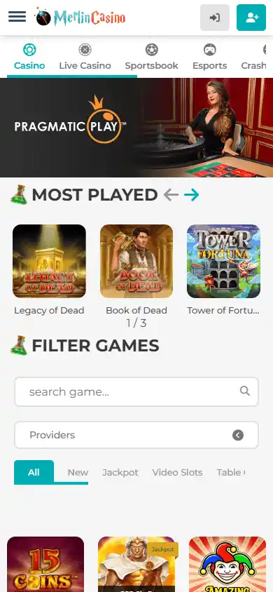 Merlin Casino screenshot 5