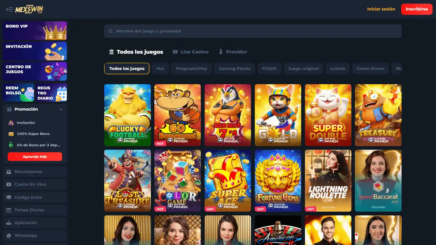 Mexswin Casino screenshot 1