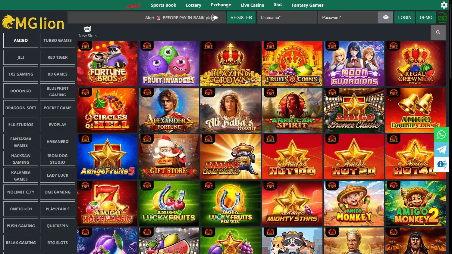 MGlion Casino screenshot 2