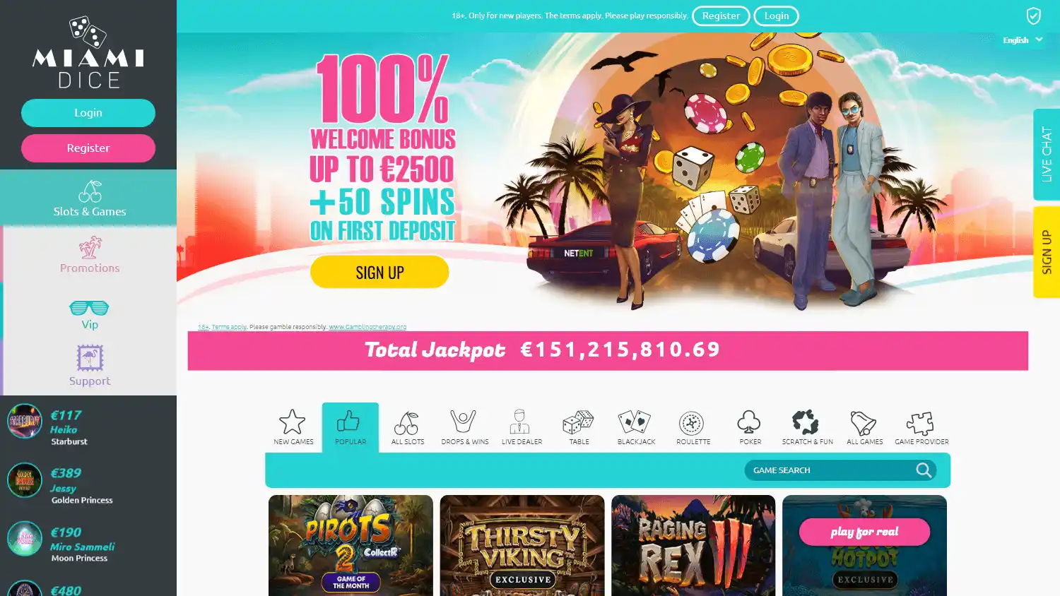 Miami Dice Casino screenshot 1