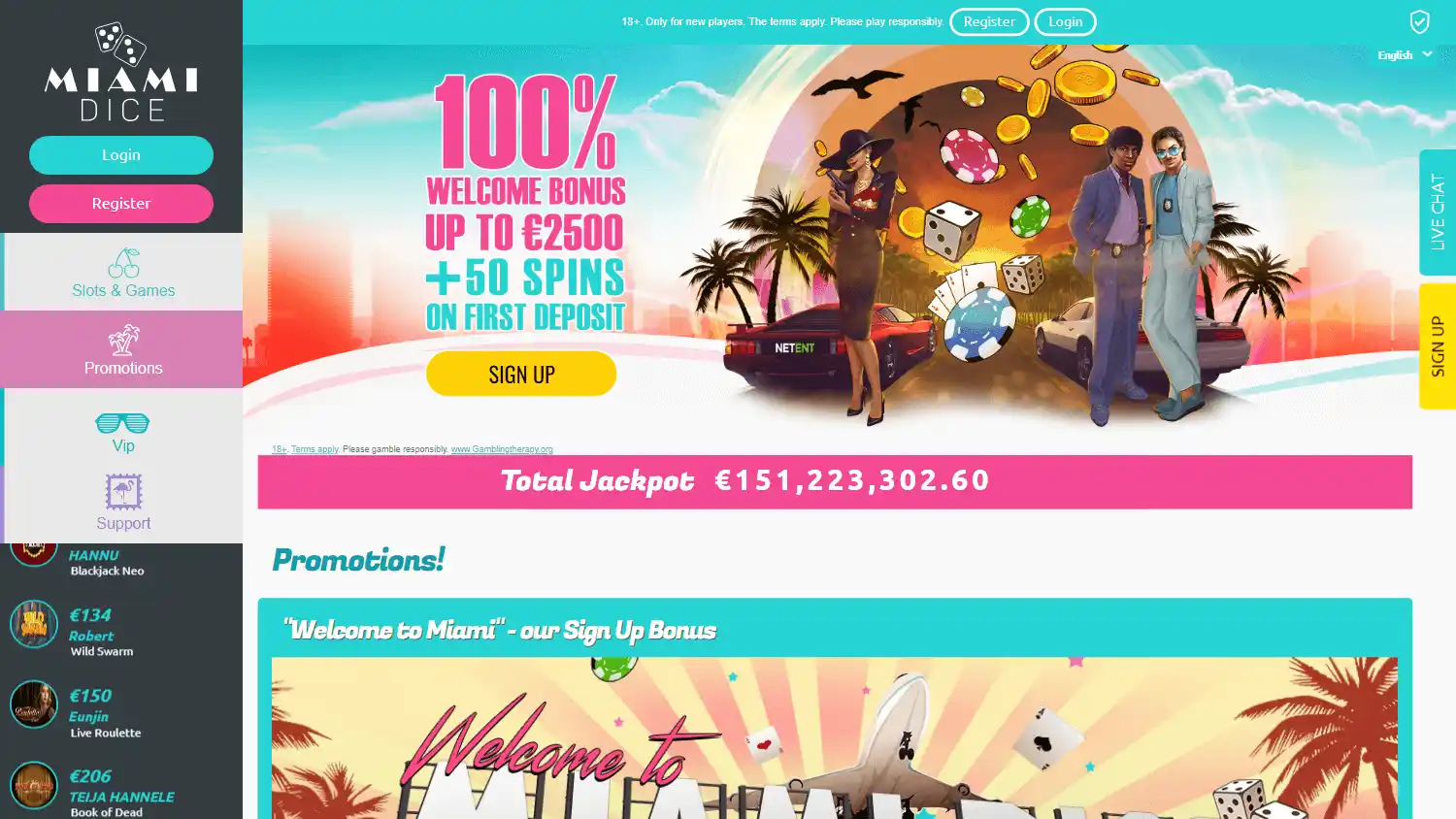 Miami Dice Casino screenshot 2
