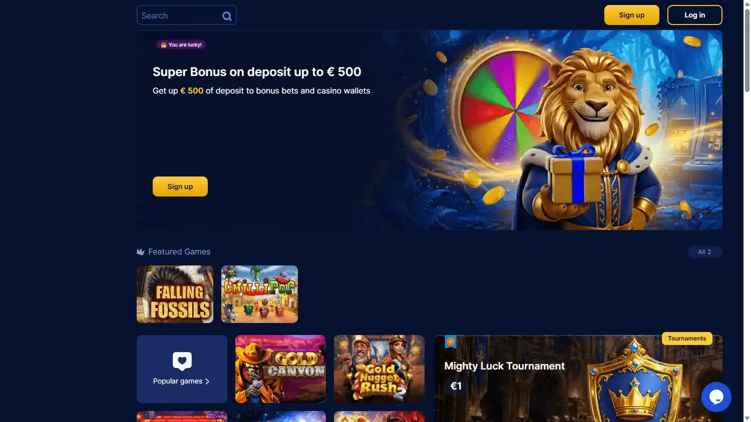 Mighty Luck Casino screenshot 1