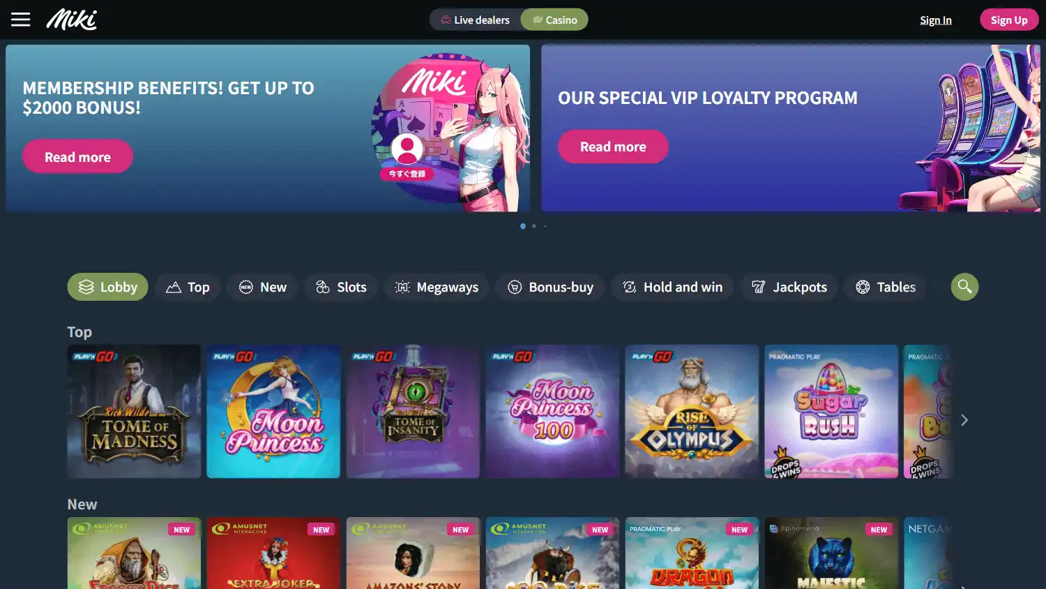 Miki Casino screenshot 2