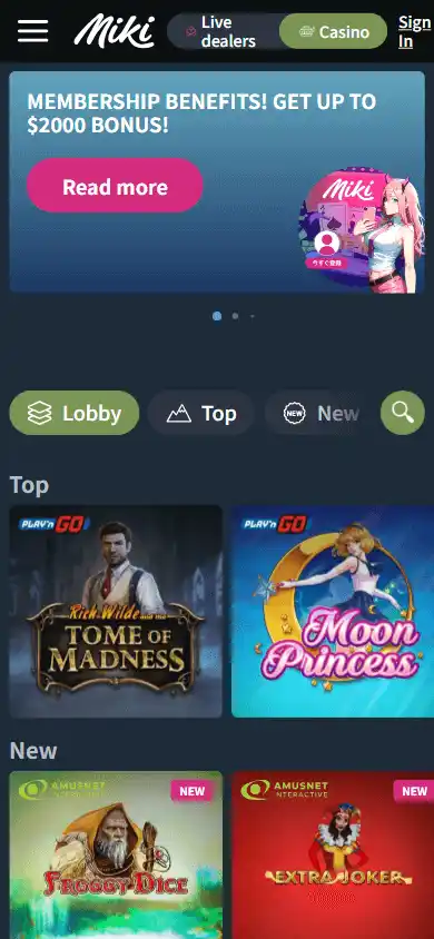 Miki Casino screenshot 5
