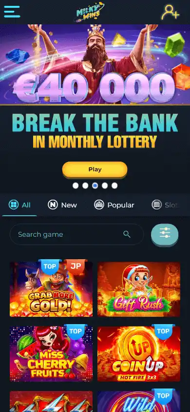 Milky Wins Casino screenshot 5