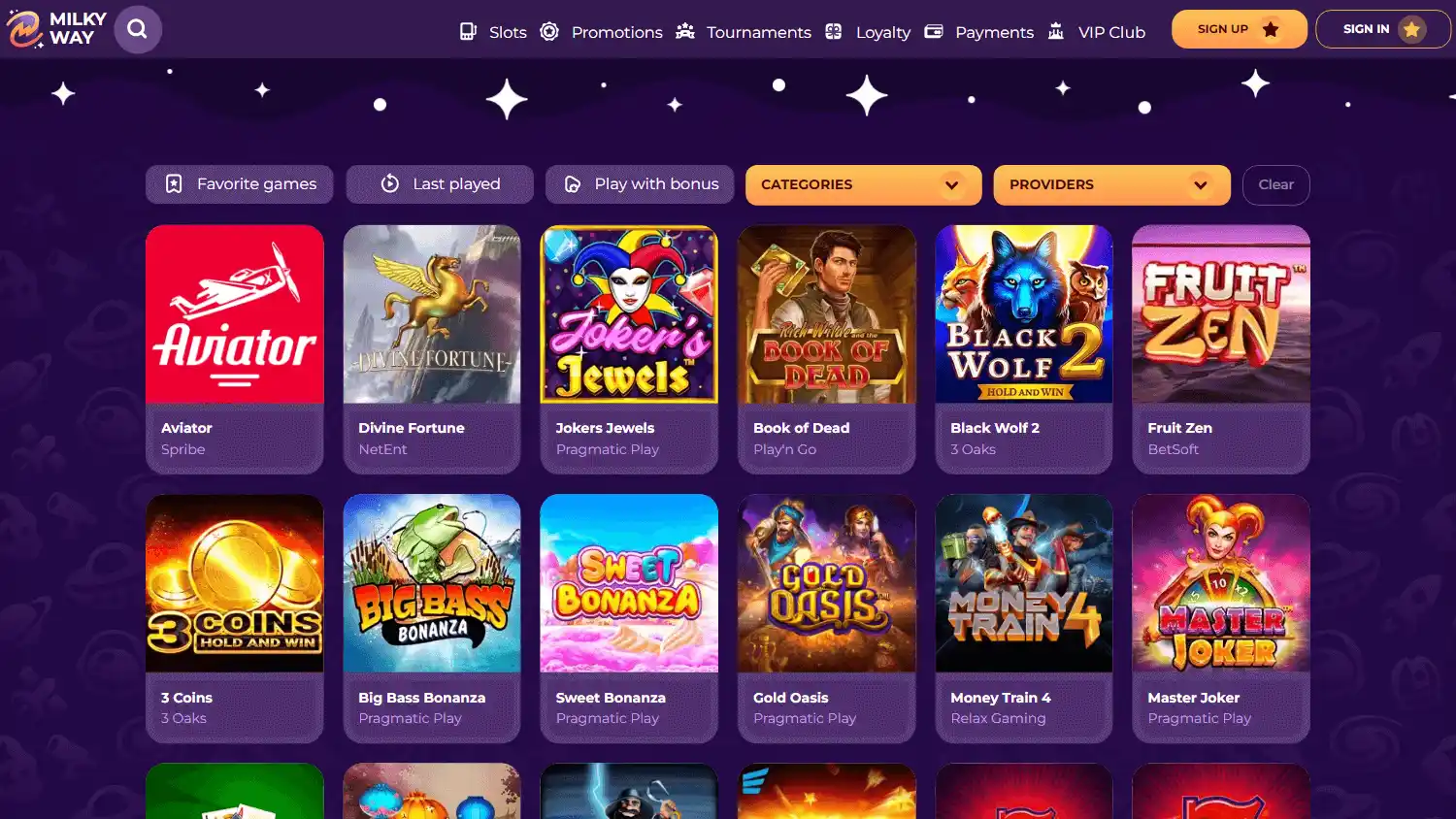 MilkyWay Casino screenshot 2