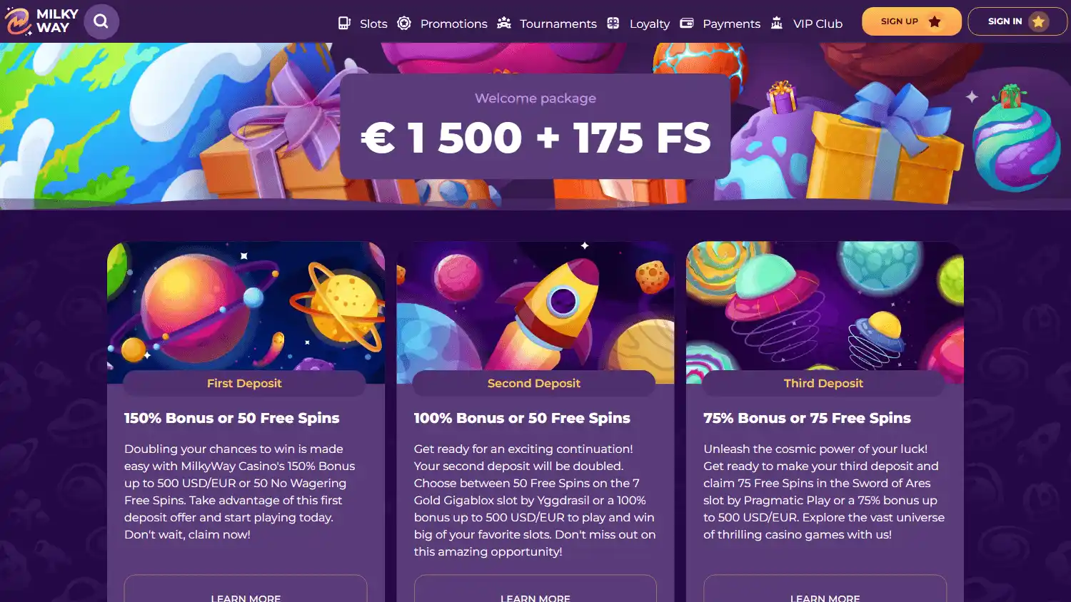 MilkyWay Casino screenshot 3