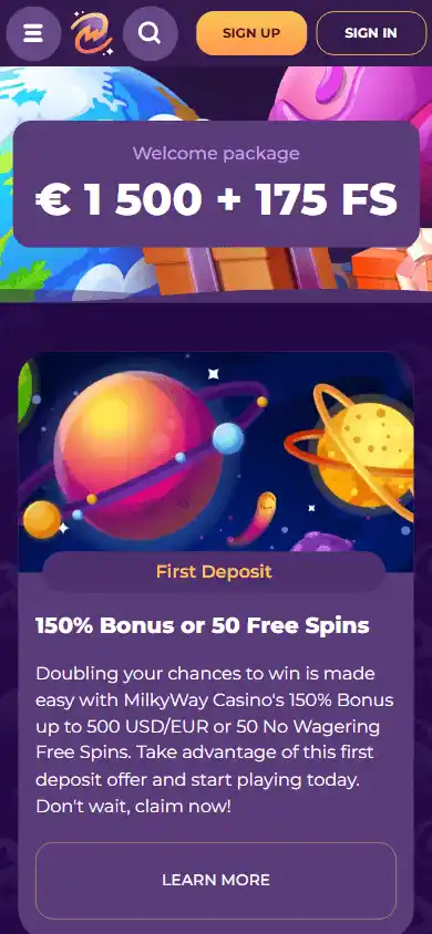 MilkyWay Casino screenshot 6