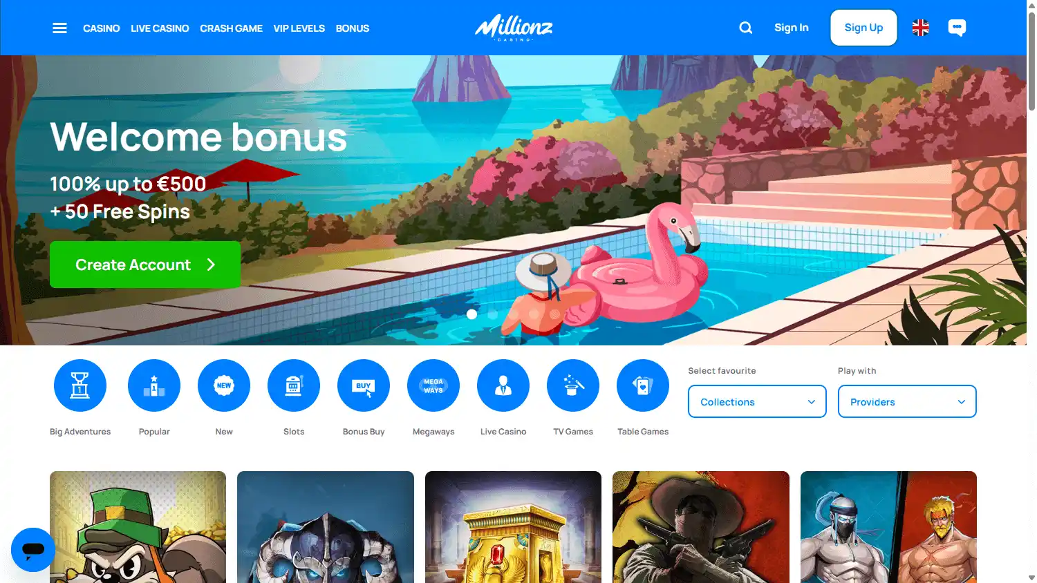 Millionz Casino screenshot 1
