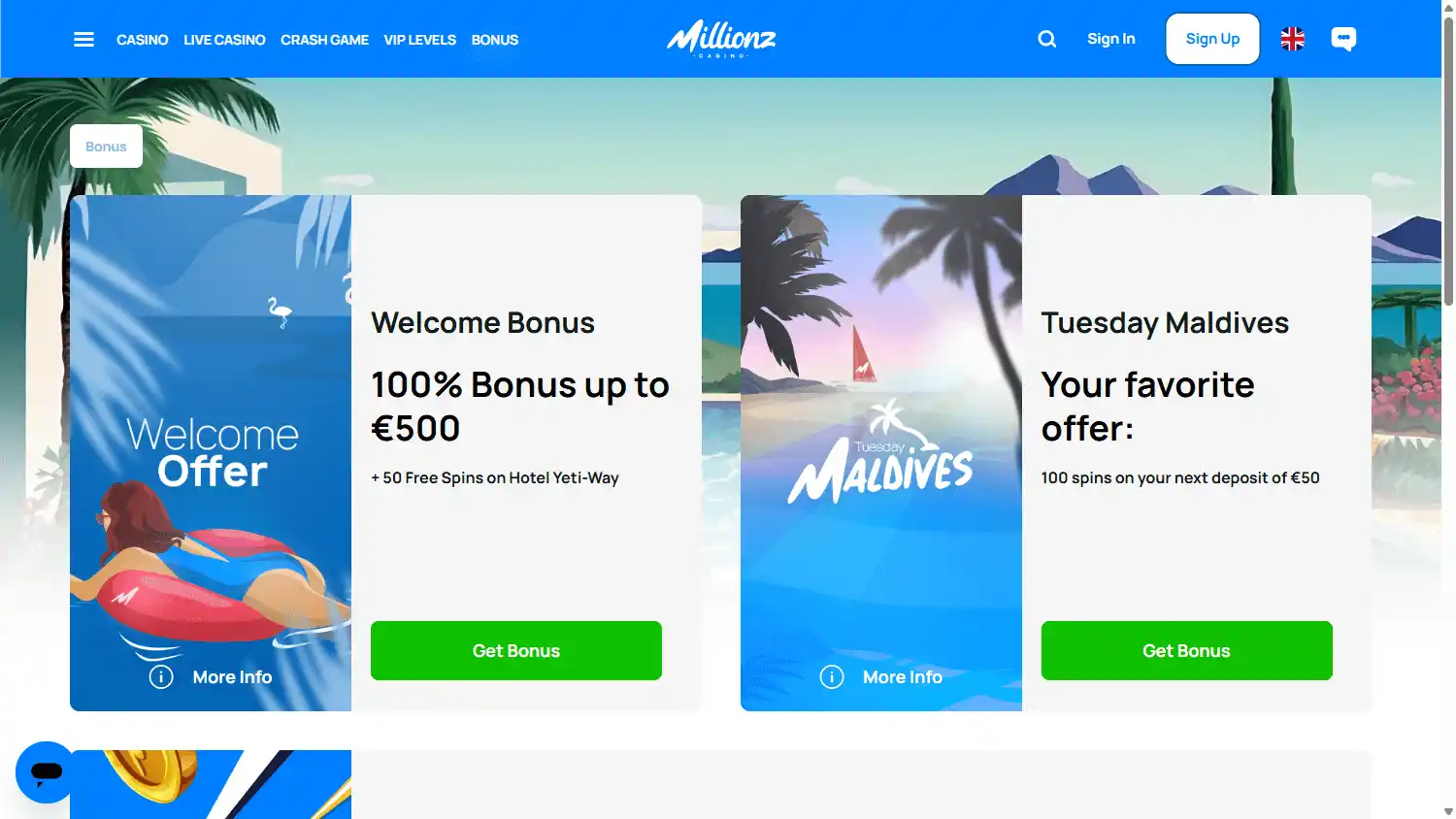 Millionz Casino screenshot 3