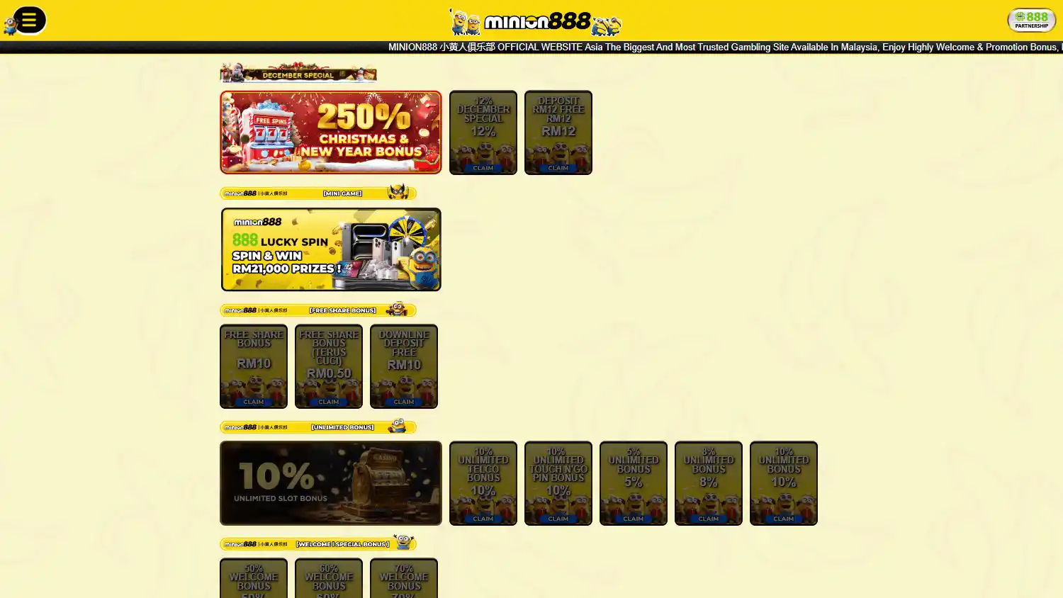 Minion888 Casino screenshot 2