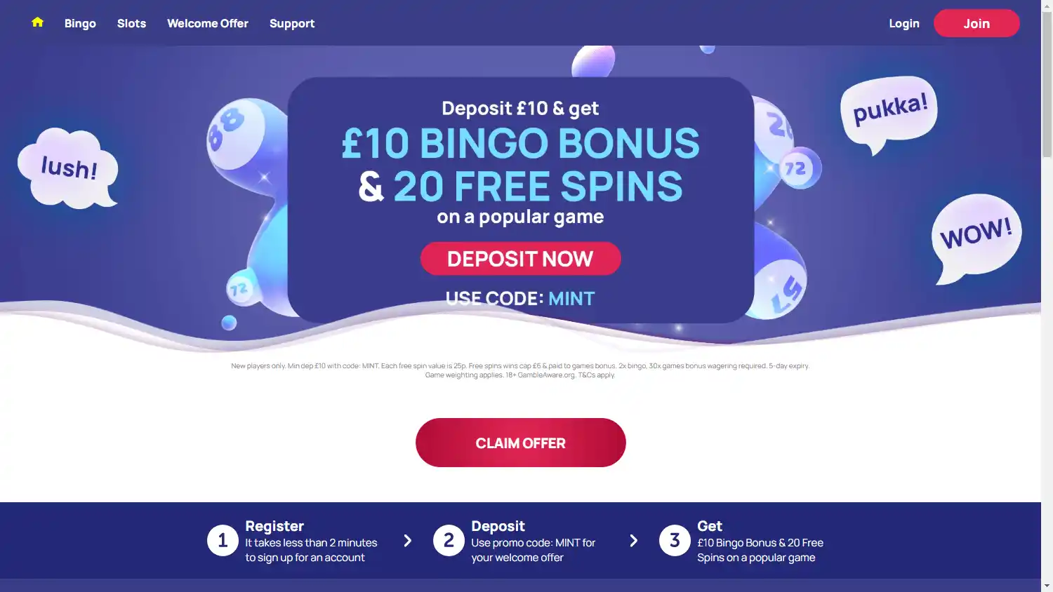 MintBingo Casino screenshot 1