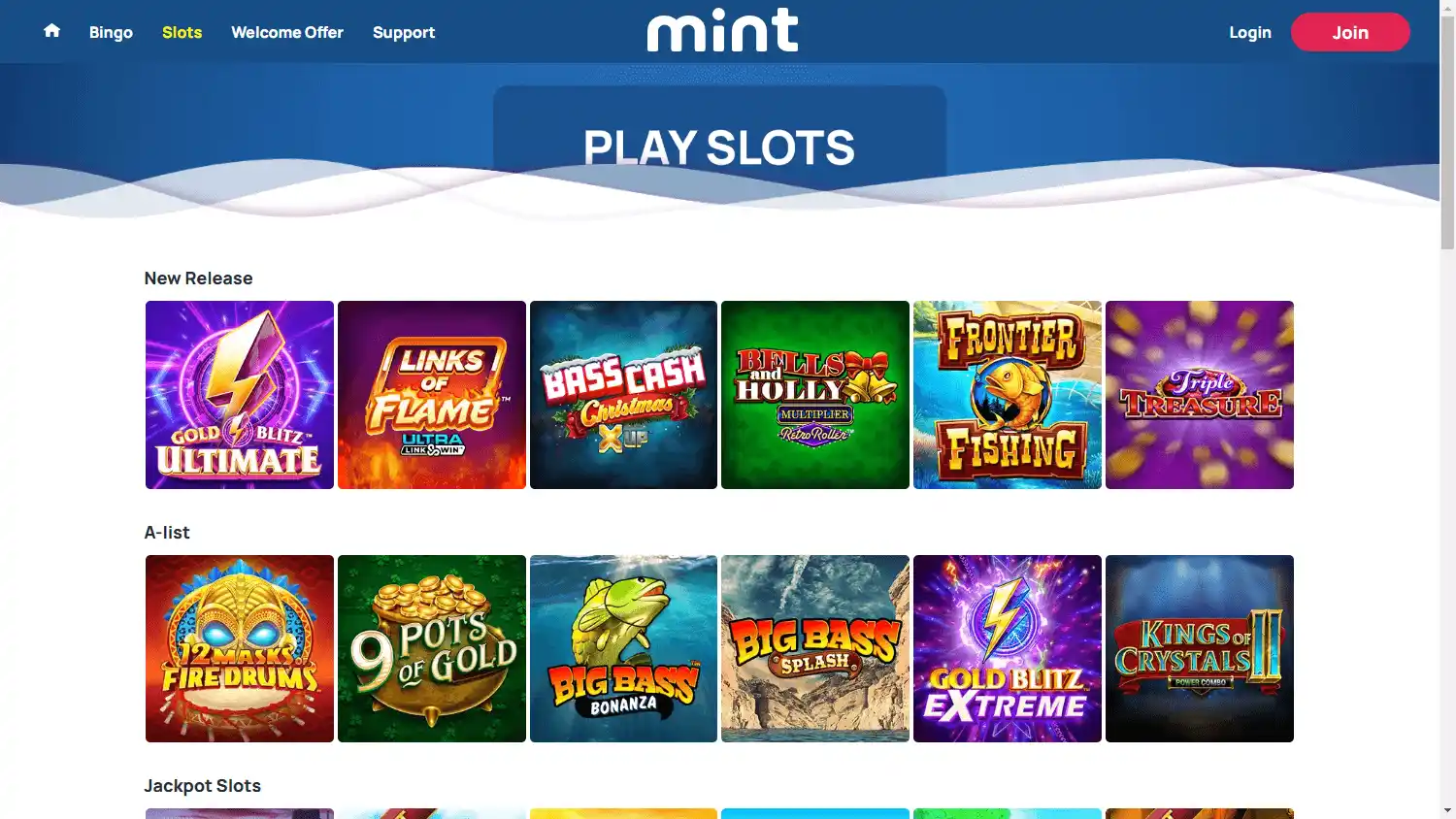 MintBingo Casino screenshot 2