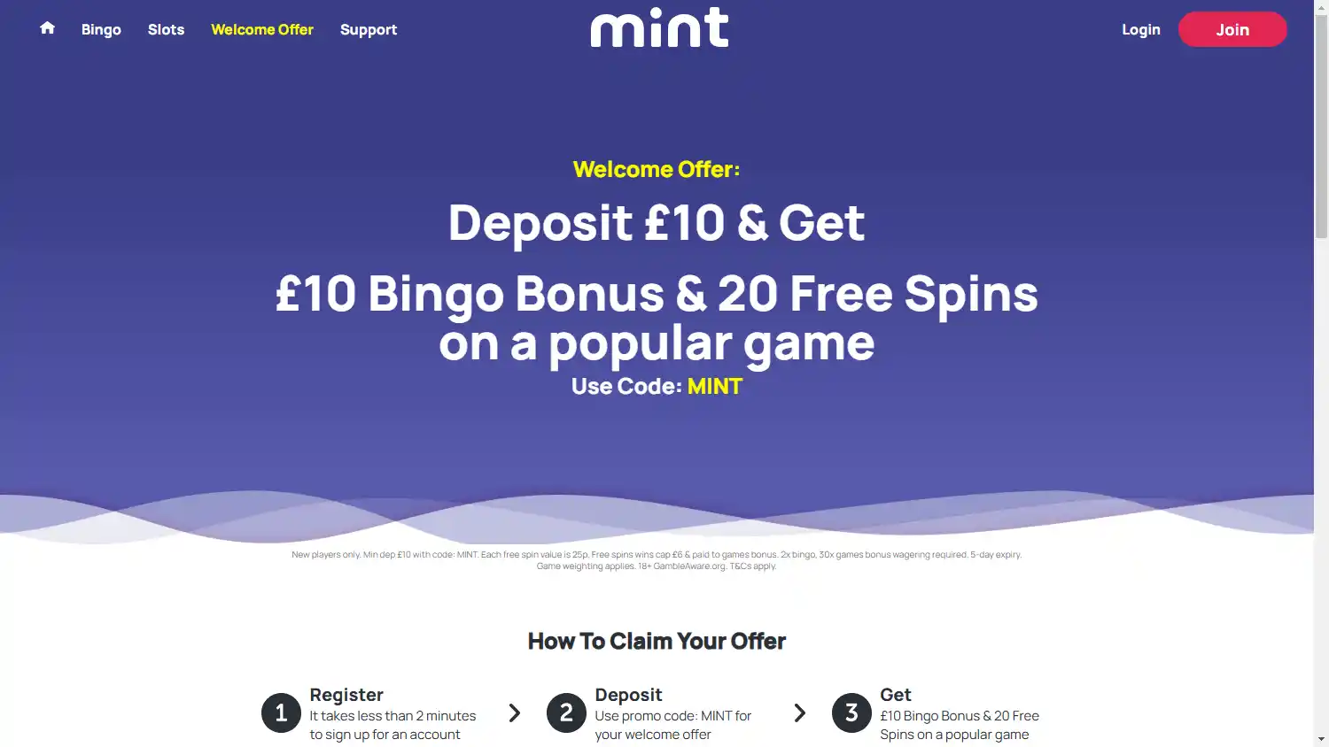 MintBingo Casino screenshot 3