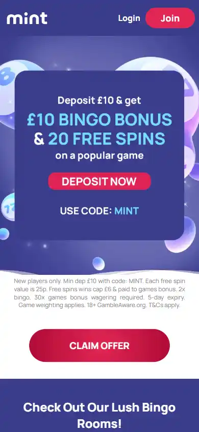 MintBingo Casino screenshot 4