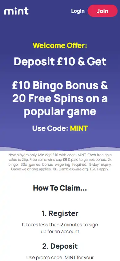 MintBingo Casino screenshot 6
