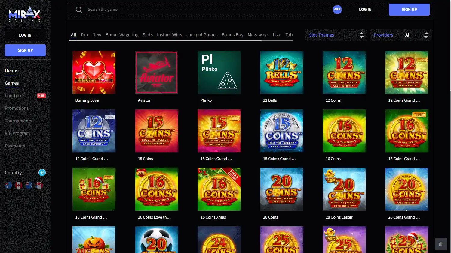 Mirax Casino screenshot 2