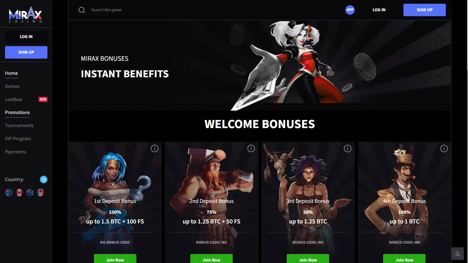 Mirax Casino screenshot 3