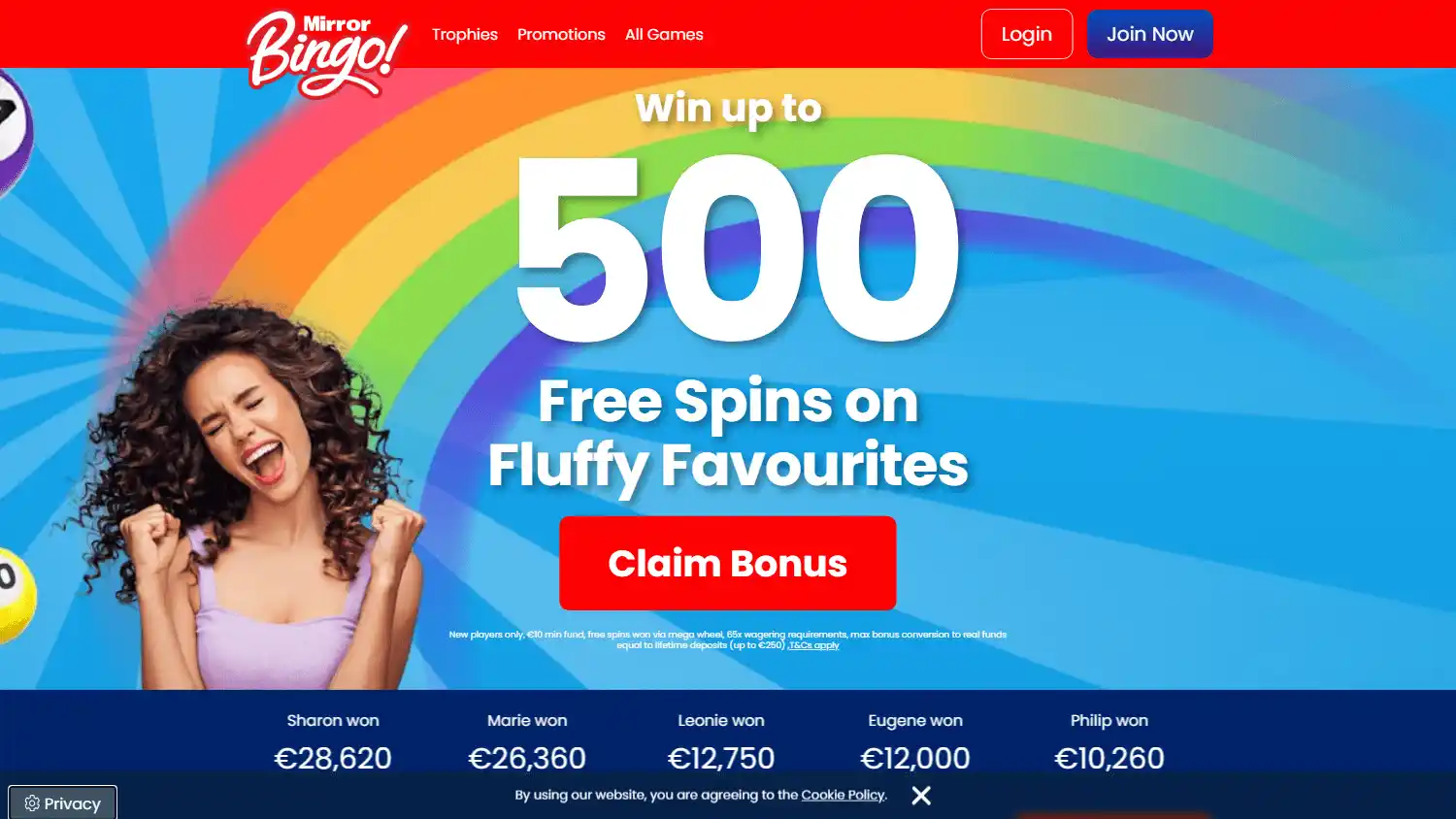 Mirror Bingo Casino IE screenshot 1