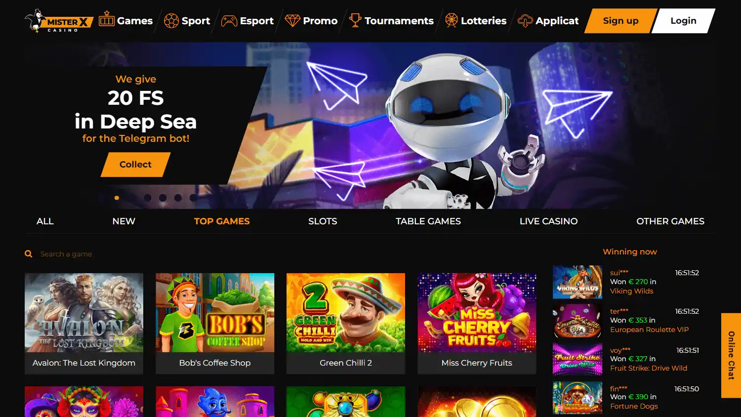 Mister X Casino screenshot 1