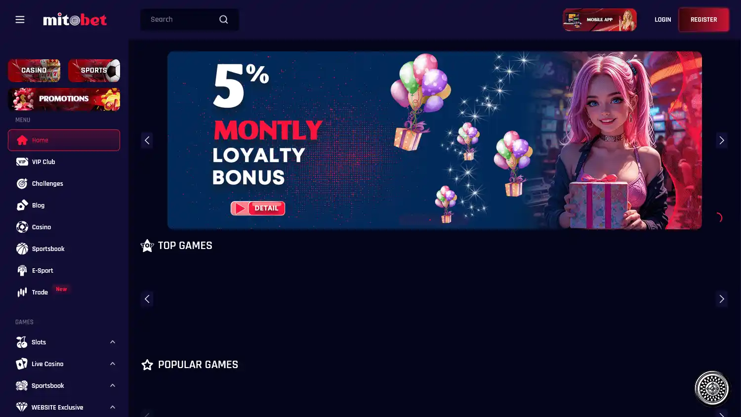 mitobet Casino screenshot 1