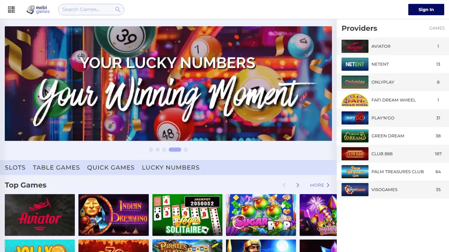 Mobigames Casino screenshot 1