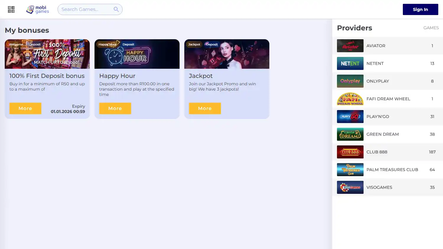 Mobigames Casino screenshot 3
