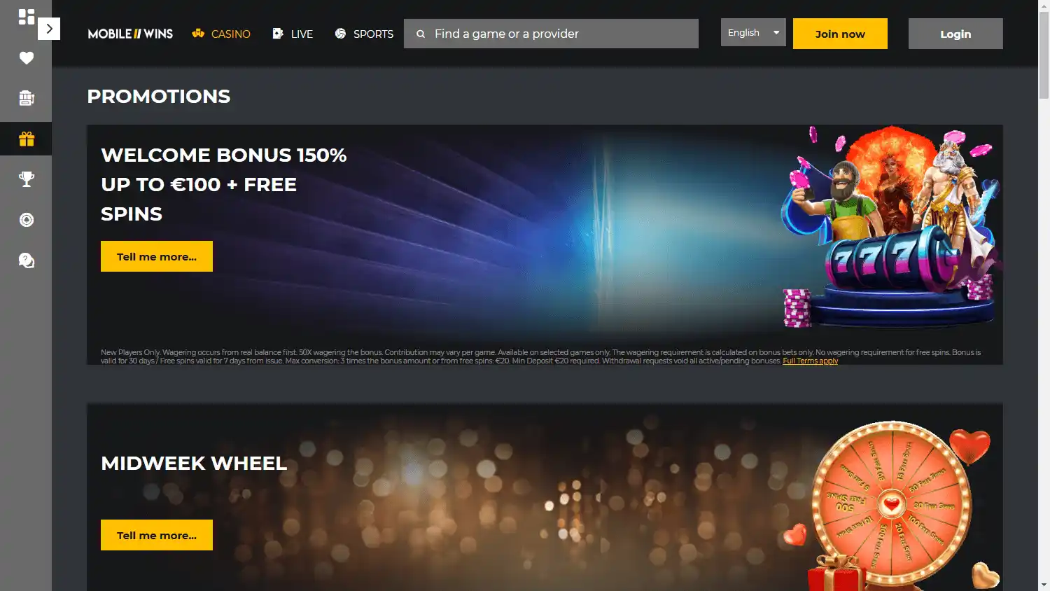 Mobile Wins Casino screenshot 3