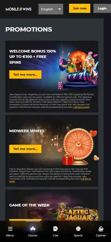 Mobile Wins Casino screenshot 6