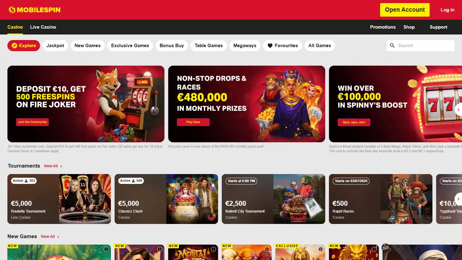 Mobilespin Casino screenshot 2