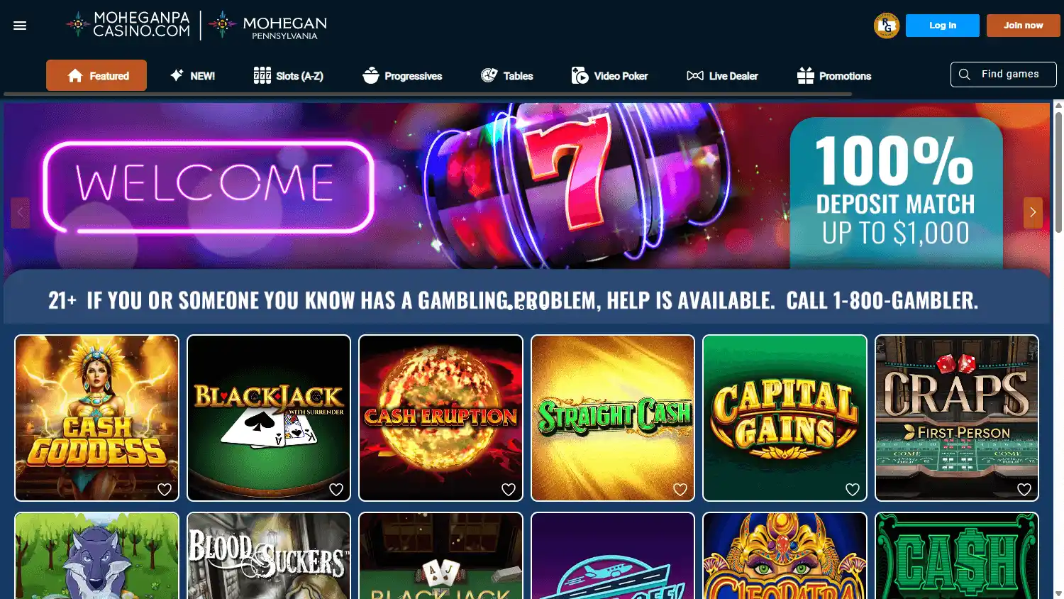 Mohegan Casino screenshot 1