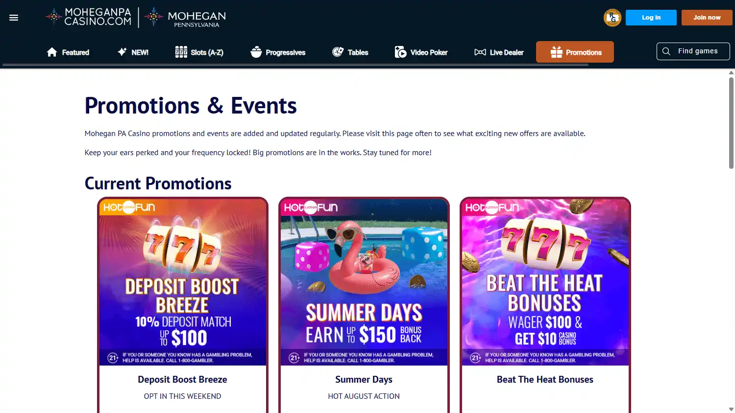 Mohegan Casino screenshot 3