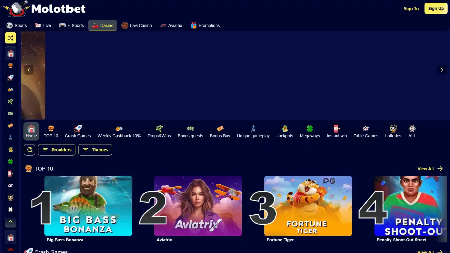 Molotbet Casino screenshot 2