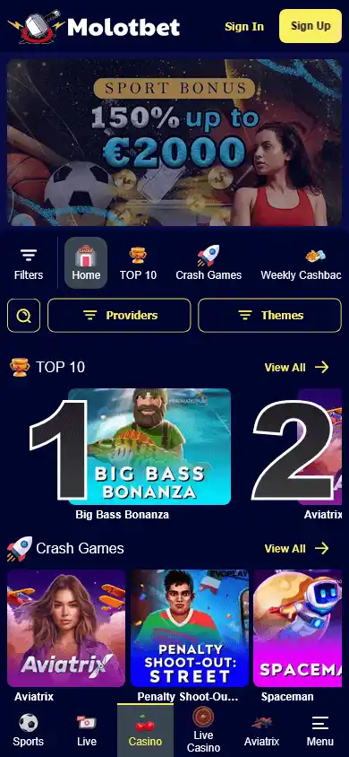 Molotbet Casino screenshot 4