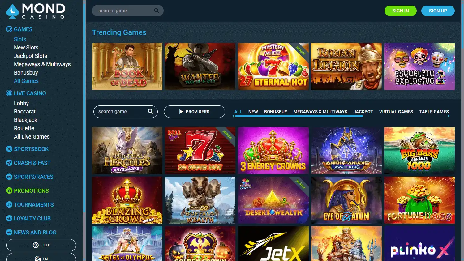 Mondcasino screenshot 2