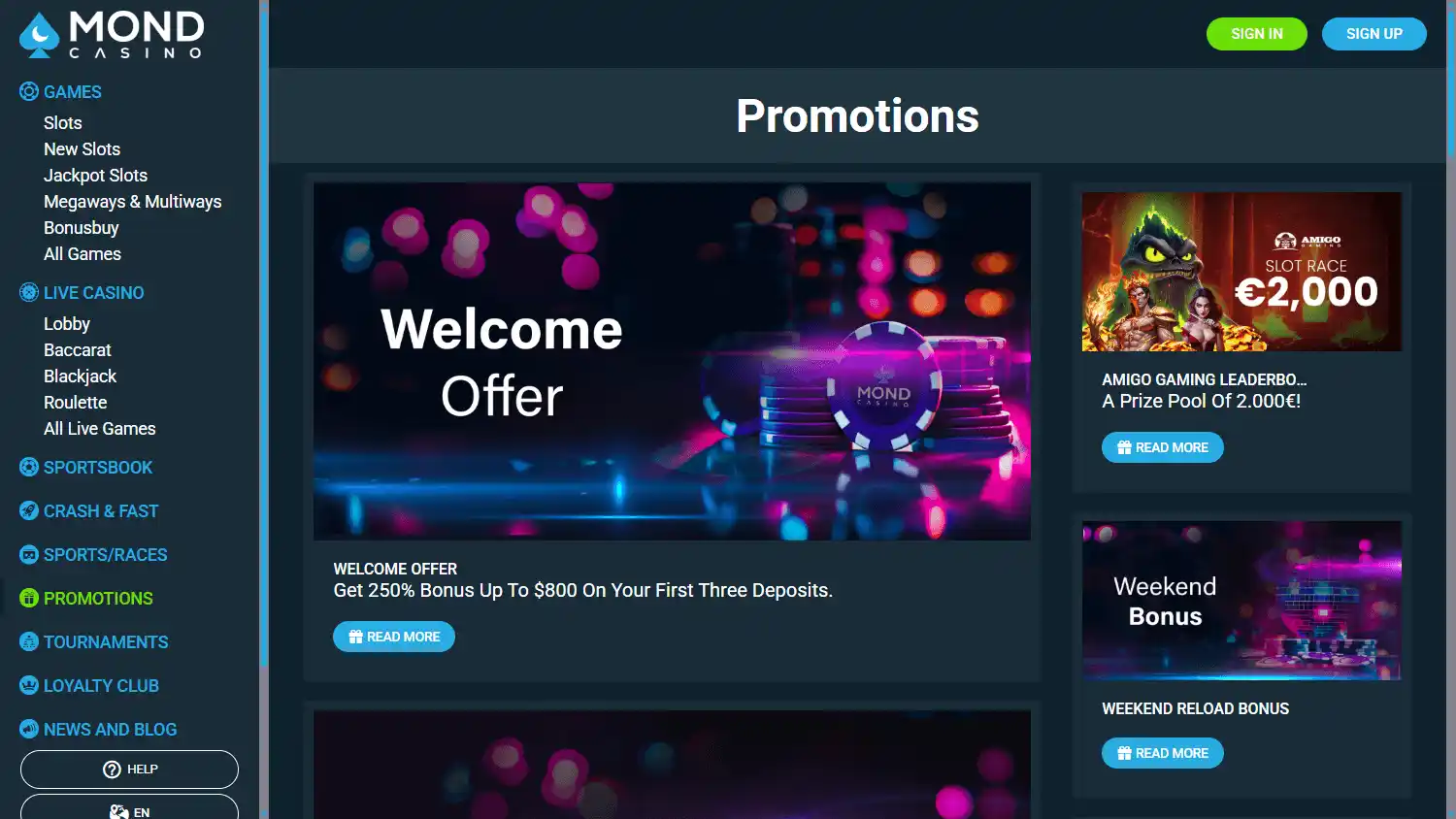 Mondcasino screenshot 3