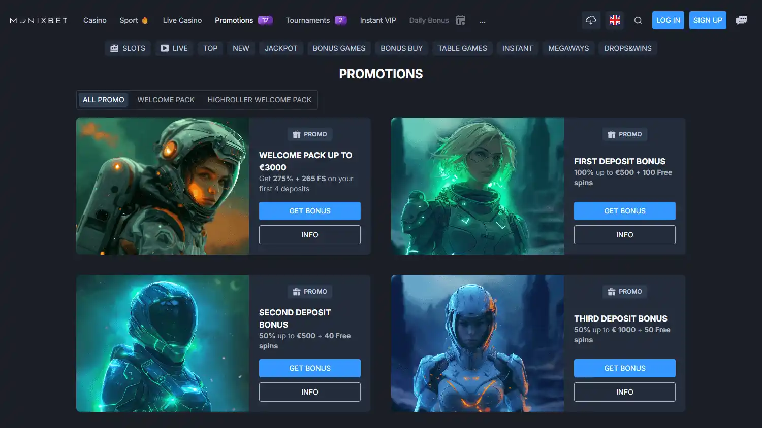 Monixbet Casino screenshot 3
