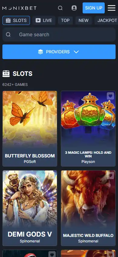 Monixbet Casino screenshot 5