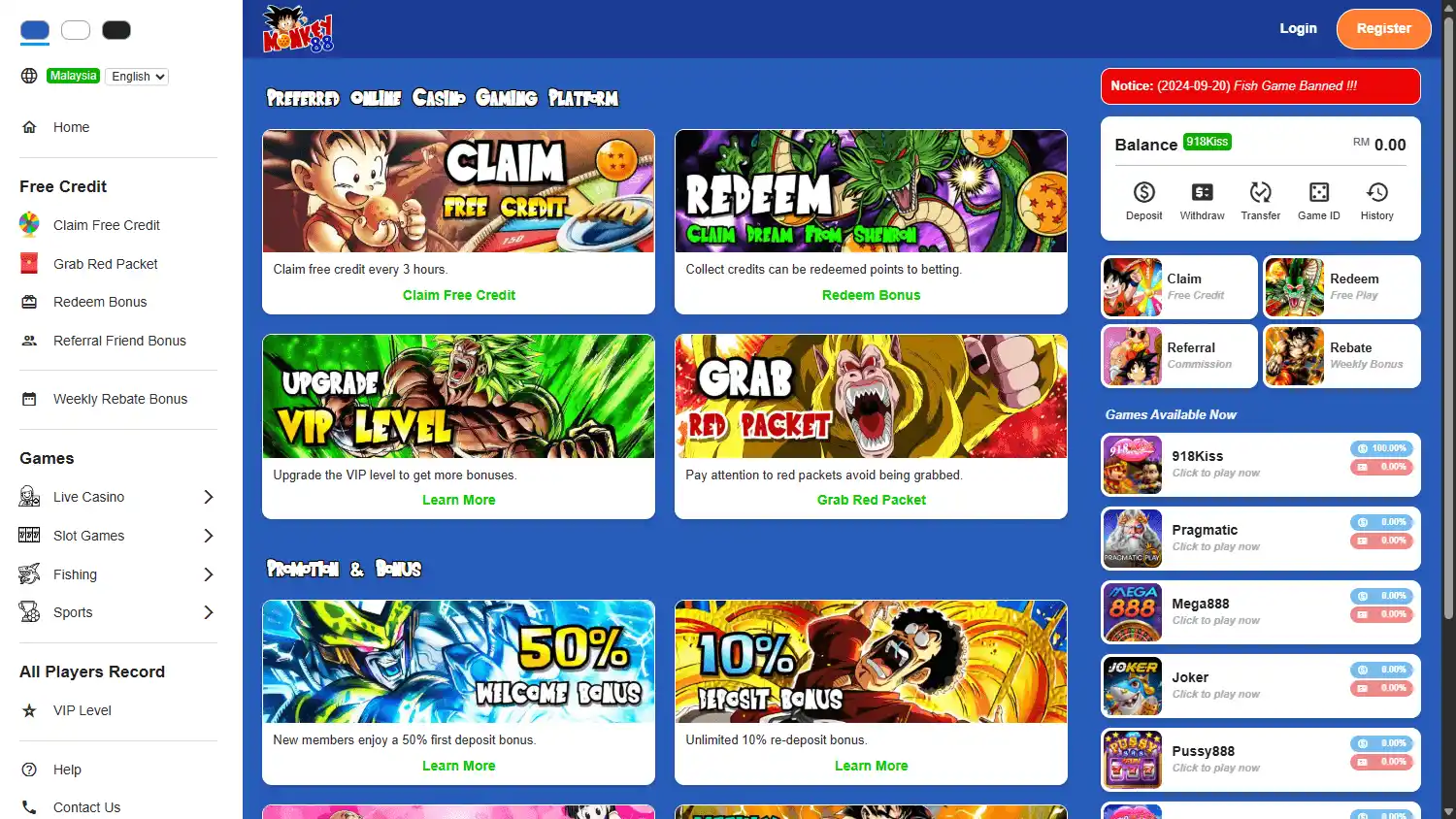 Monkey88 Casino screenshot 1