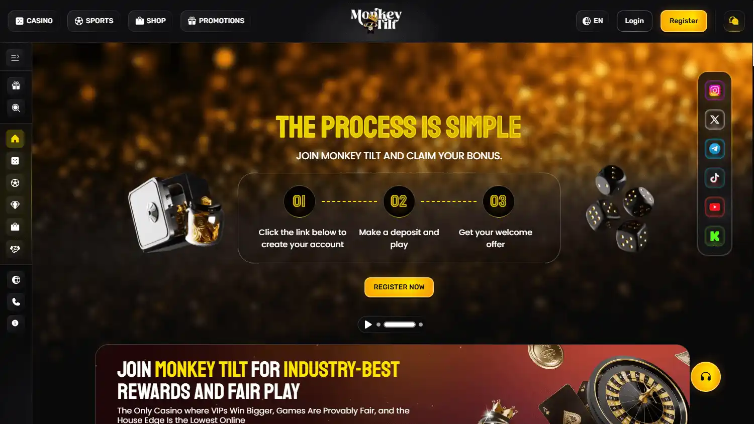 MonkeyTilt Casino screenshot 1