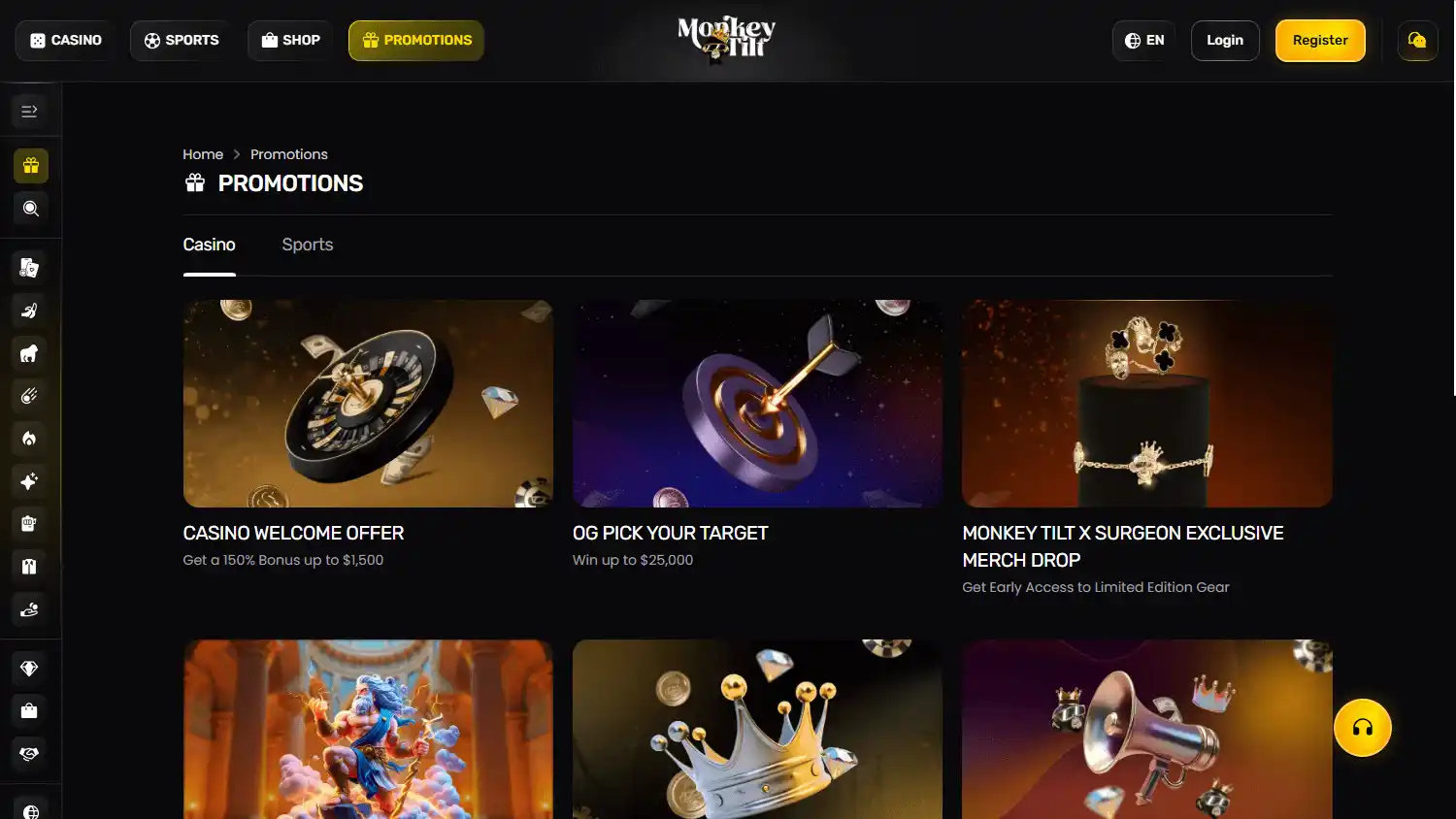 MonkeyTilt Casino screenshot 3