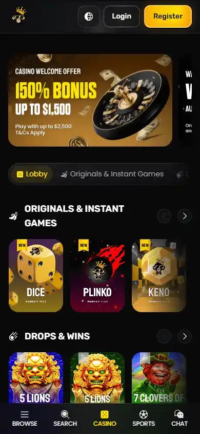 MonkeyTilt Casino screenshot 5