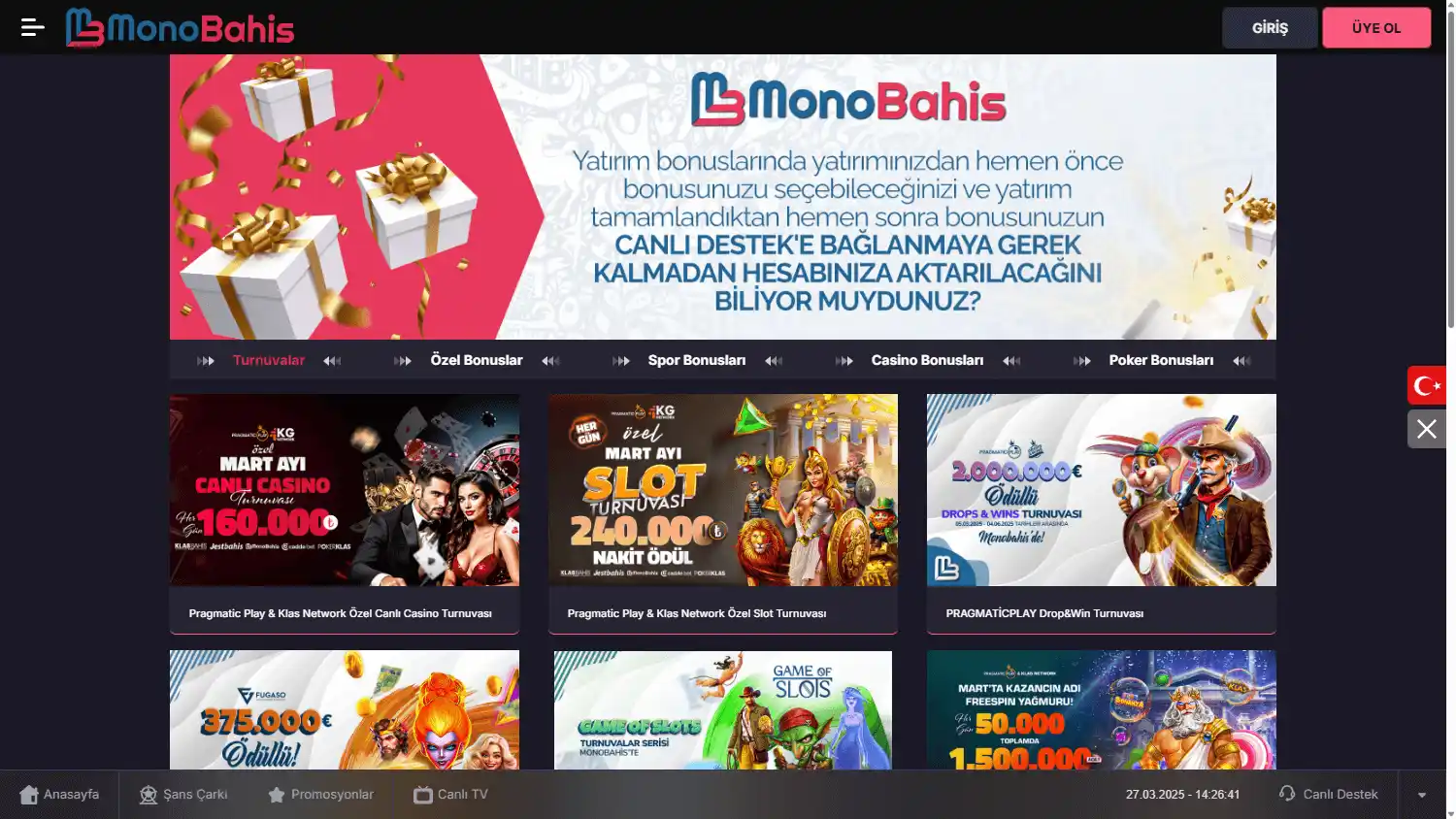 Mono Bahis Casino screenshot 3