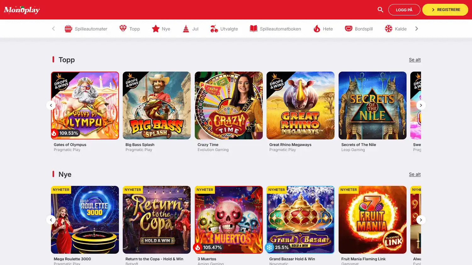 Monoplay Casino screenshot 1