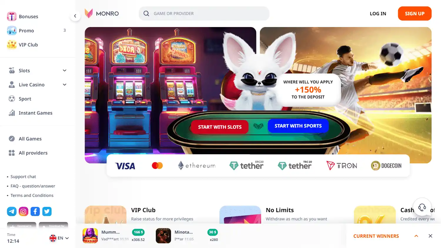 Monro Casino screenshot 1