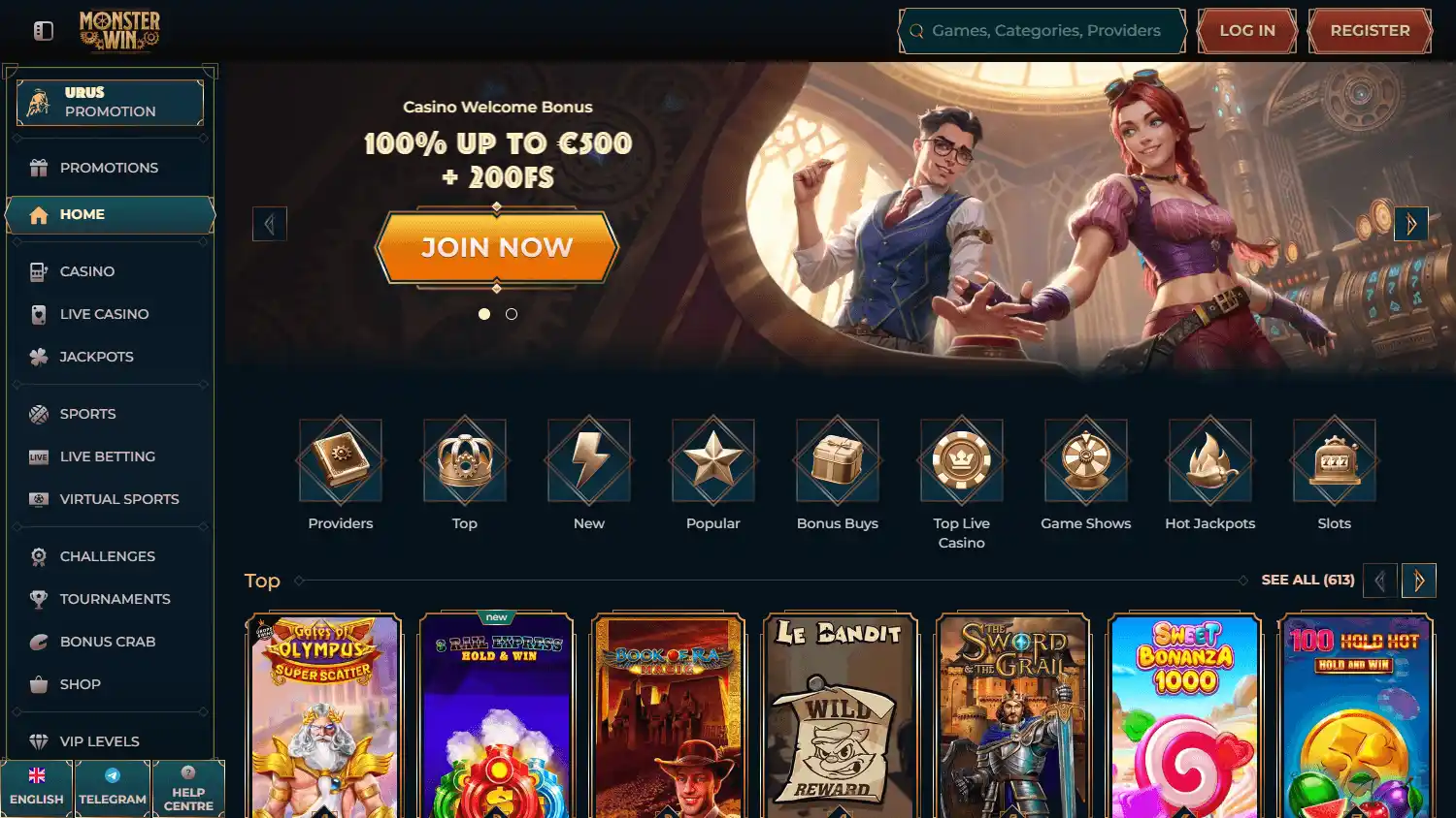 MonsterWin Casino screenshot 1
