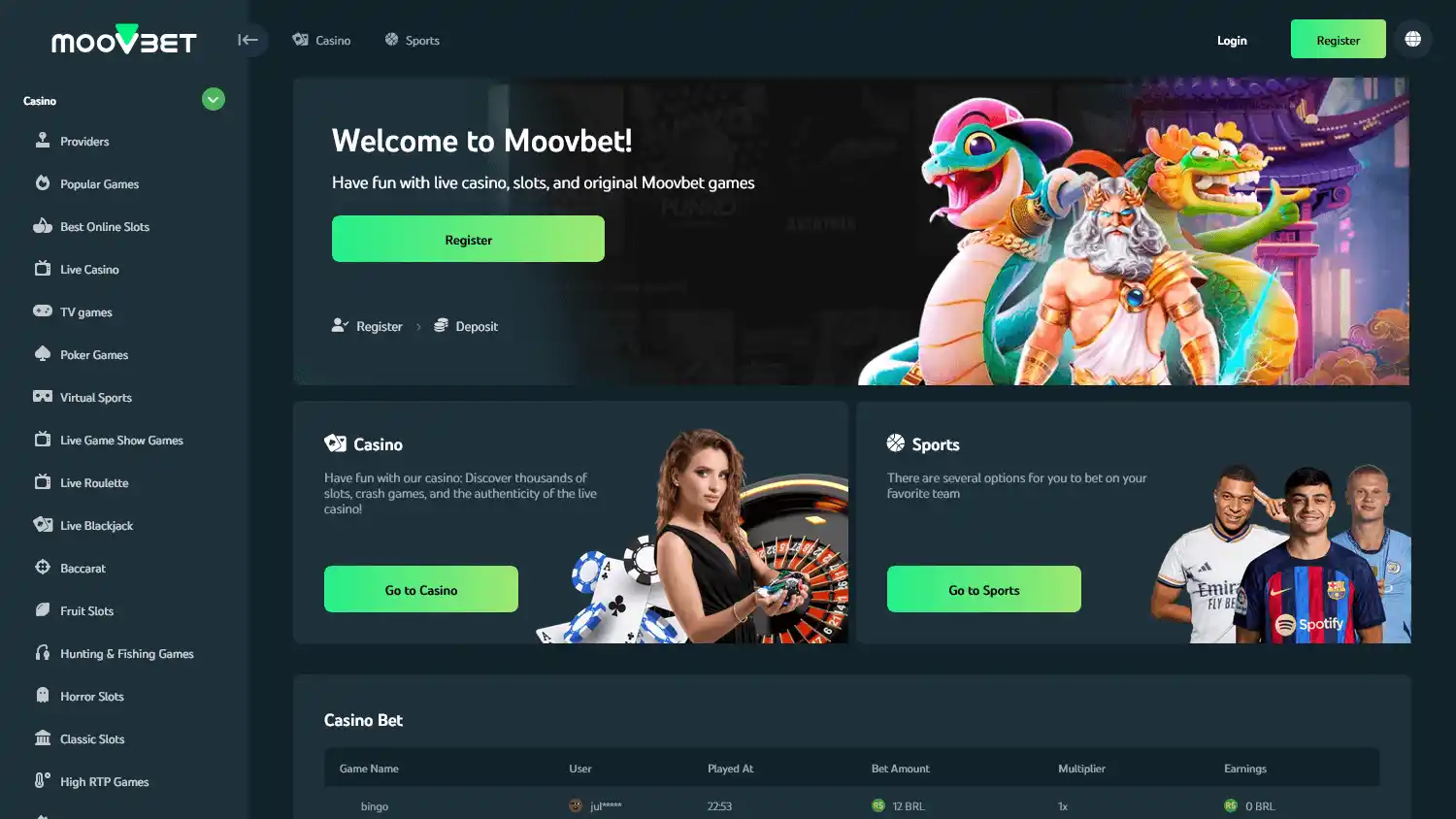 Moovbet Casino screenshot 1