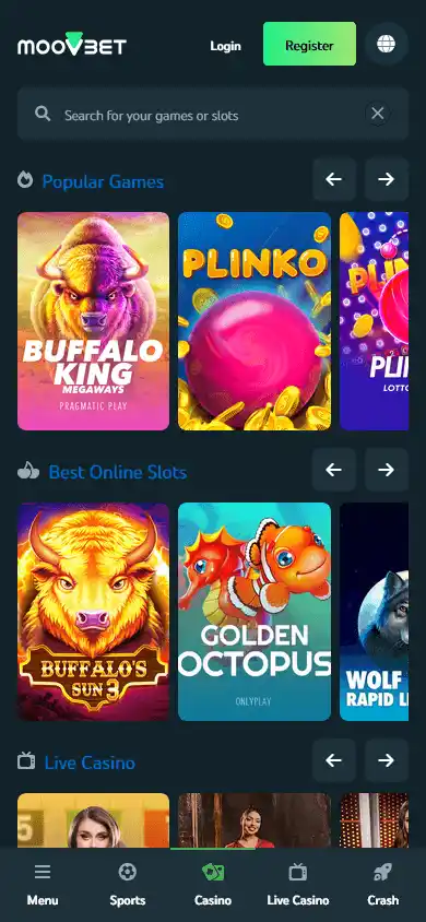 Moovbet Casino screenshot 4